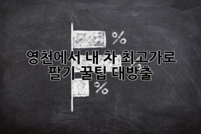 ? 영천에서 내 차 최고가로 팔기?! 꿀팁 대방출! ?