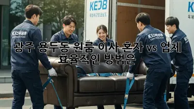 광주 용두동 원룸 이사, 혼자 vs 업체? 효율적인 방법은?