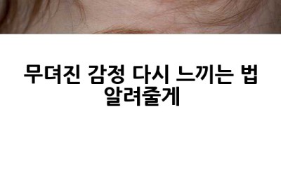 무뎌진 감정, 다시 느끼는 법 알려줄게