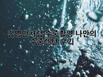 김병만처럼 수중촬영? 나만의 수중렌턴 후기!