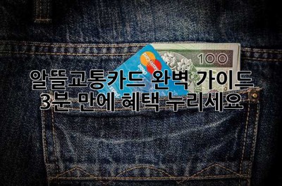 알뜰교통카드 완벽 가이드: 3분 만에 혜택 누리세요!