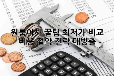 원룸이사 꿀팁? 최저가 비교 & 비용 절약 전략 대방출!