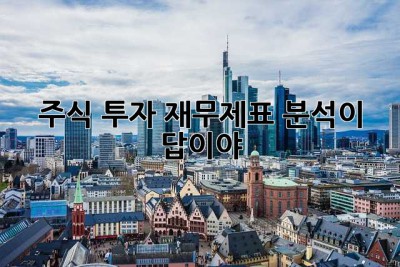 주식 투자? 재무제표 분석이 답이야!