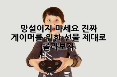 망설이지 마세요! 진짜 게이머를 위한 선물, 제대로 골라보자!